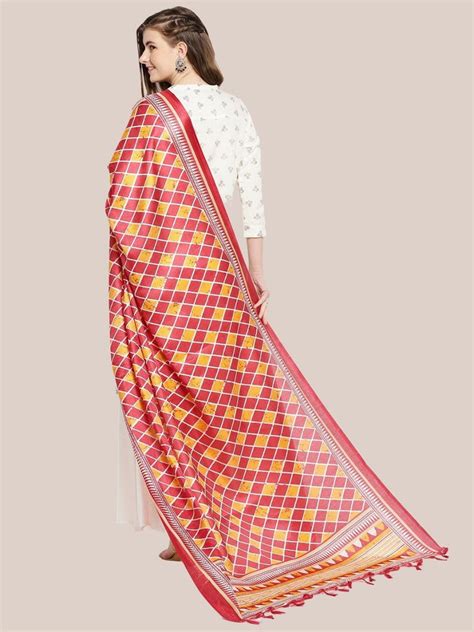 Printed Art Silk Dupatta – Dupatta Bazaar