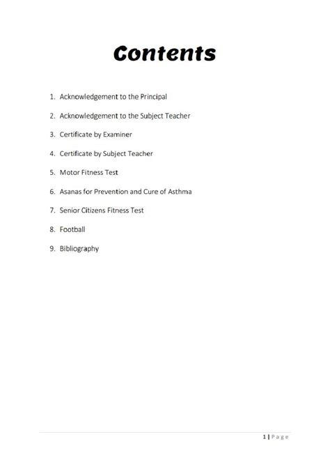 Physical education project - Contents 1. Acknowledgement to the ...