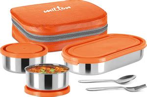 Flipkart.com | MILTON Cubite Stainless Steel Tiffin With Jacket, Spoon ...
