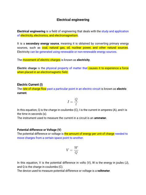Image result for Electrical Engineering Basics