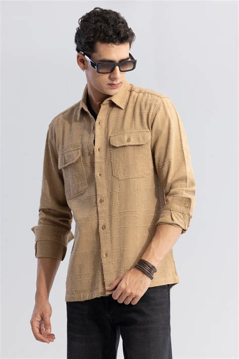 Buy Men's Fabric Fusion Brown Shirt Online | SNITCH