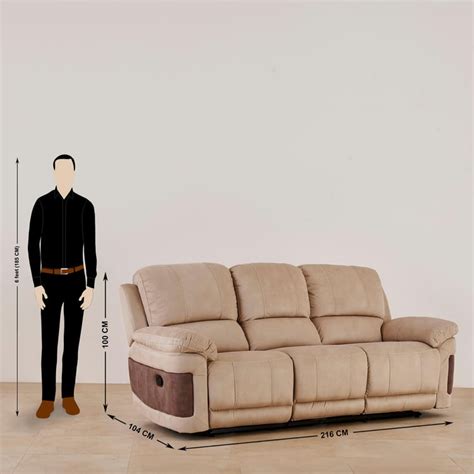 Buy Dawson Fabric 3-Seater Recliner - Beige from Home Centre at just ...