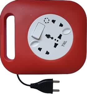 Surge Power Extension, Red, 3 Outlets 4 Meter Pull Out Extension Cable ...