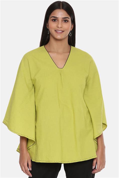 Shop Green Embroidered Top by ASMI BY MAYANK MODI at House of Designers ...