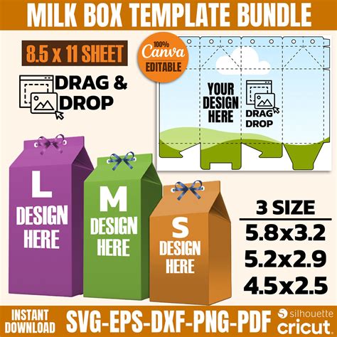 Milk Box Template Canva