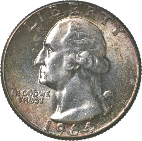 1964 Washington Quarter Insane TONE - Great Colors | Property Room