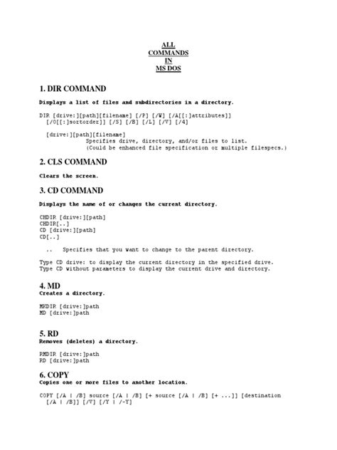 Image result for DOS Command Instructions