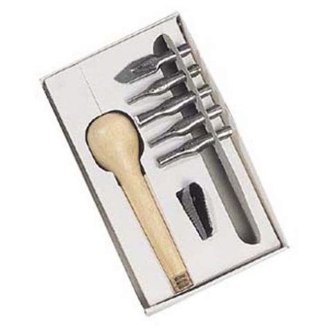 Brause 891B - Linocut Initiation Set Including a Wooden Handle, 5 Gouge ...