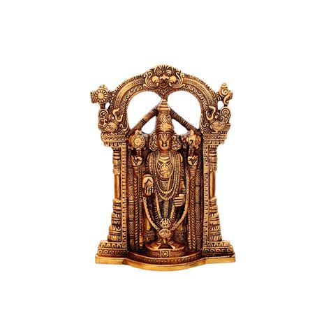 Buy eCraftIndia Golden Lord Balaji Idol Metal Decorative Showpiece Online