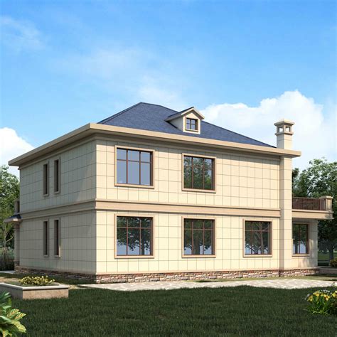 QH3035新中式二两层半三层二开间大气豪华农村自建别墅设计施工设计图 - 青禾乡墅科技