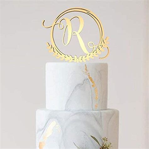 Kiskistonite Personalized Initials R Cake Topper Monogram Cake Topper R ...