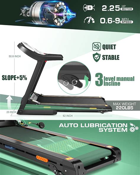 Buy Ancheer 2.25HP Folding Treadmill with 5% Manual Incline, 9MPH ...