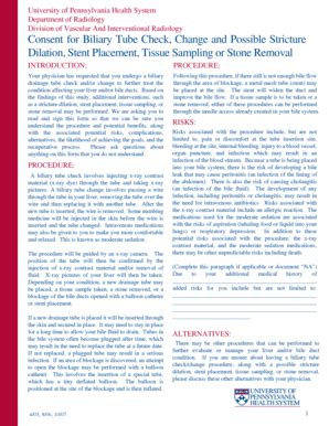 Fillable Online uphs upenn E Consent for Biliary Tube Check, Change and ...