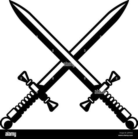 Heraldic crossed swords, royal coat of arms heraldry emblem. Isolated ...