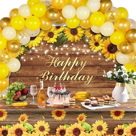 Buy Sunflower Birthday Party Decorations Supplies Sunflower Balloon ...