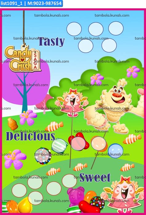 Candy Crush kukuba 6 Tambola Housie in Candy Crush theme