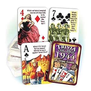 Flickback Media, Inc. 1944 Trivia Playing Cards: 75th Birthday : Amazon ...