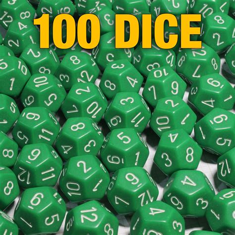 12-Sided Opaque Dice (d12) - Green - Dice Game Depot