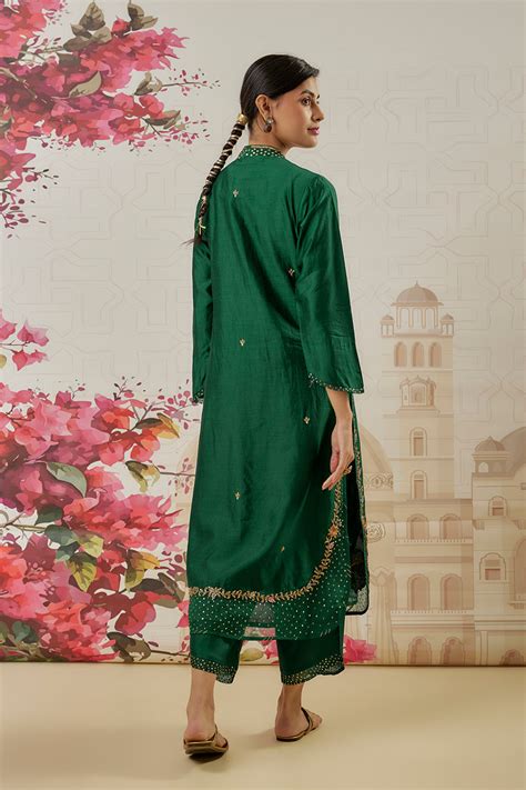Riwayat Emerald Green Heavy Long Kurta Set – Label Niti Bothra