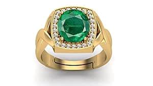 JAGDAMBA GEMS 9.00 Ratti Certified Natural Emerald Panna Panchdhatu ...