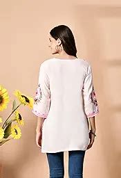 Buy Liboza Embroidered Kashmiri Tunic Top, Short Kurti for Women on ...