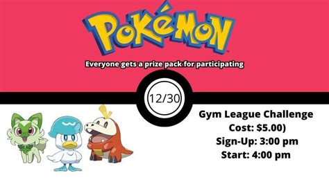 Pokemon Gym Leader Challenge, Danger Room Games & Comics, Anderson, 30 ...