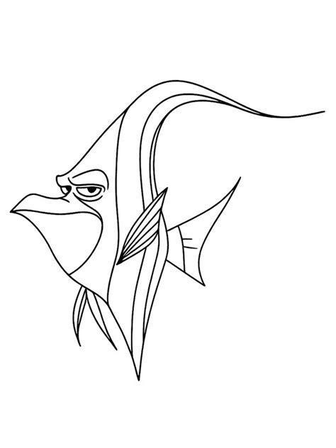Gill (Finding Nemo) Coloring Page - Funny Coloring Pages