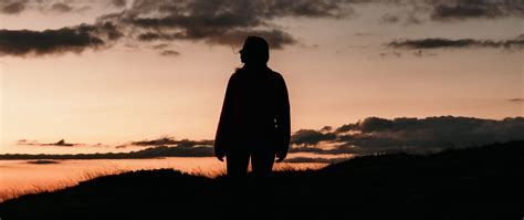 Download wallpaper 2560x1080 girl, silhouette, lonely, loneliness dual ...