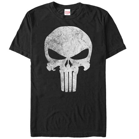 Marvel Men's Punisher Skull Distressed T-Shirt Vintage Style Graphic ...