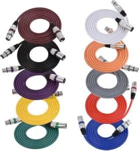 MORTAS (10 PCS) XLR Male to XLR Female Cable 3 Pin Microphone Mic ...