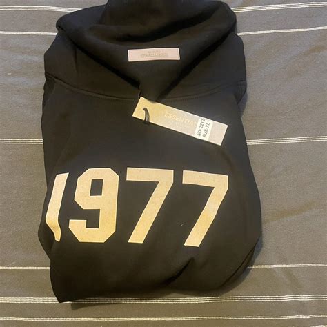 Black 1977 essentials hoodie brand new #streetwear - Depop
