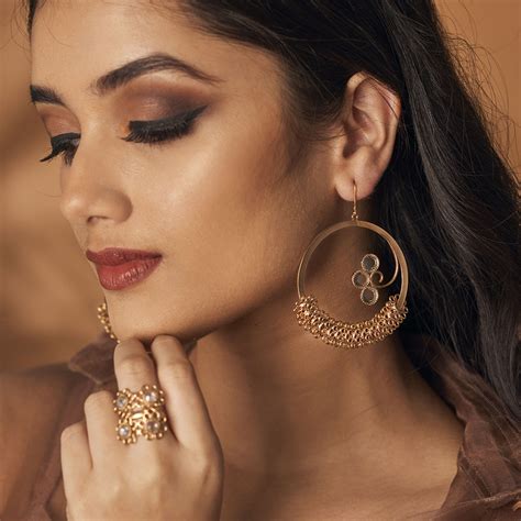Buy Trendy Gold Plated Sunlight Earrings Online | Suhani Pittie