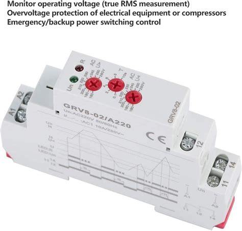 Buy Keenso GRV8-02 Single Phase Monitor Relay, Adjustable Voltage ...