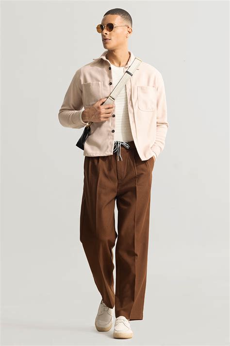 Buy Men's Haneul Brown Korean pant Online | SNITCH