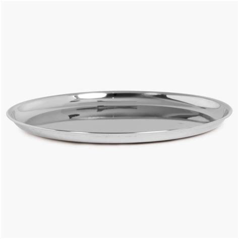 Buy Blaze Silver Stainless Steel Solid Medium Dinner Plate - 23.5cm ...