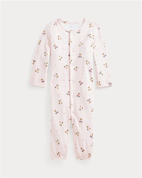 Polo Bear Convertible Gown Coverall for Baby Girl | Ralph Lauren® IN