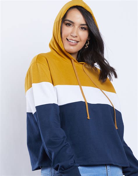 Plus Size Ava Colorblock Hoodie - Casual Hoodies, Plus Sporty Chic ...