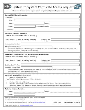 System-to-System Certificate Access Request Form - 03/22/2012 - NIH ...
