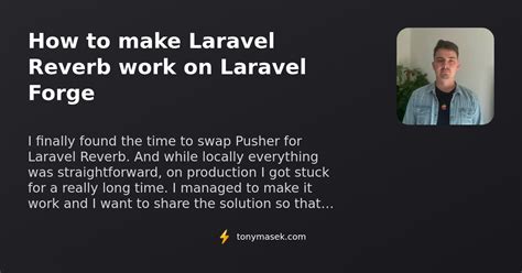 How to make Laravel Reverb work on Laravel Forge - Tony Masek