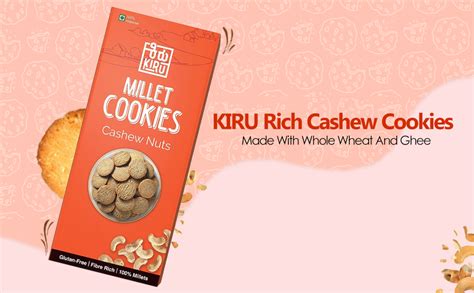 Kiru Millet Cashew Nut Cookies | Pack of 5 | No Maida | Millet Biscuits ...