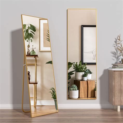 Buy CONGUILIAO Full Length Mirror 60 × 16 inches, Gold Standing Body ...