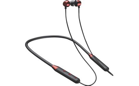 Auxigen Wireless Headphone with MIC,Candy Flexible Red &Black Neckband ...