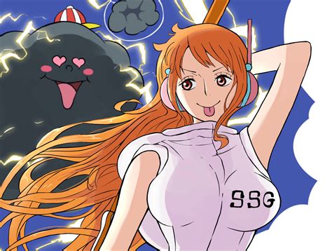 Nami & Zeus Unite: Epic One Piece HD Anime Wallpaper by あぽ