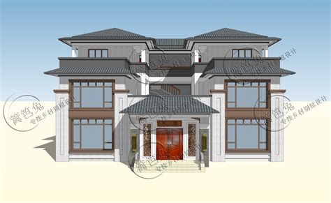 农村三层中式仿古别墅设计图纸，中国风自建房户型_三层别墅设计图_图纸之家