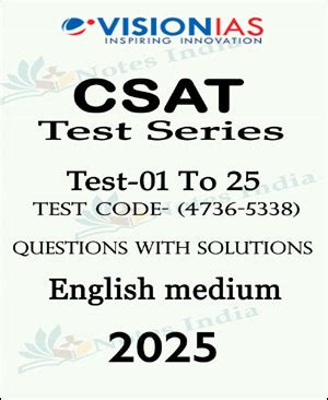 Vision Ias - General Studies - CSAT Test Series - 01 to 25 - Questions ...