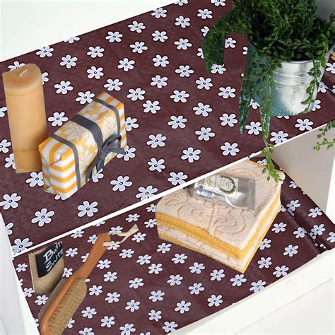 Kuber Industries Floral Design PVC Wardrobe Kitchen Drawer Shelf Mat ...
