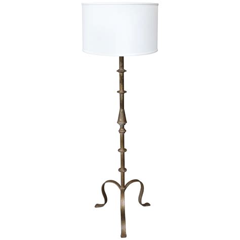 Wrought Iron Lamp With Capiz Lampshade For Sale at 1stDibs