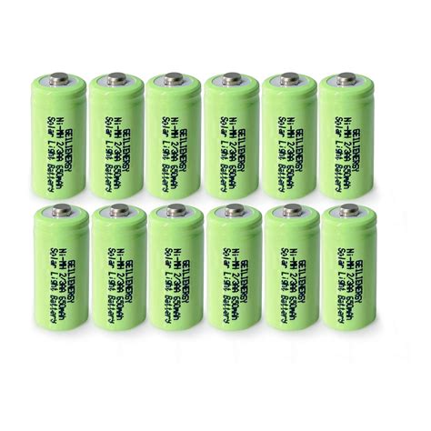 Buy GEILIENERGY 12 PCS 2/3AA 1.2V 650mAh Ni-MH Rechargeable Batteries ...