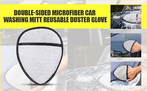 Allextreme EXMFRN1 Double-Sided Microfiber Car Washing Mitt Reusable ...