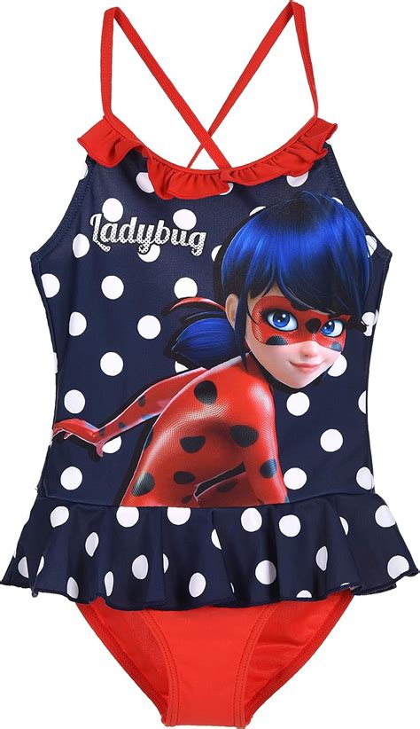 Buy Miraculous Ladybug Girls Swimsuit One Piece Navy, 4 Years 104 cm ...